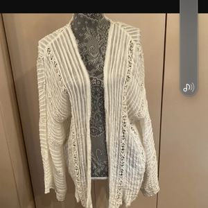 Free People Ivory Willow women's open front cardigan kimono
